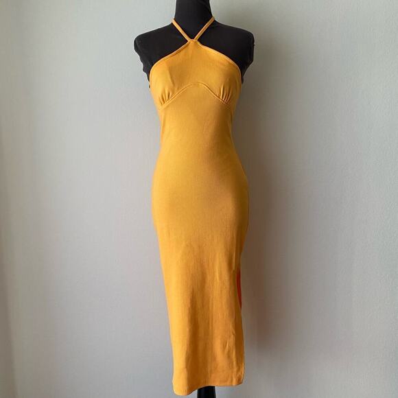 Nasty Gal sz 6 halter ribbed tube midi dress NWT‎ - Picture 4 of 11